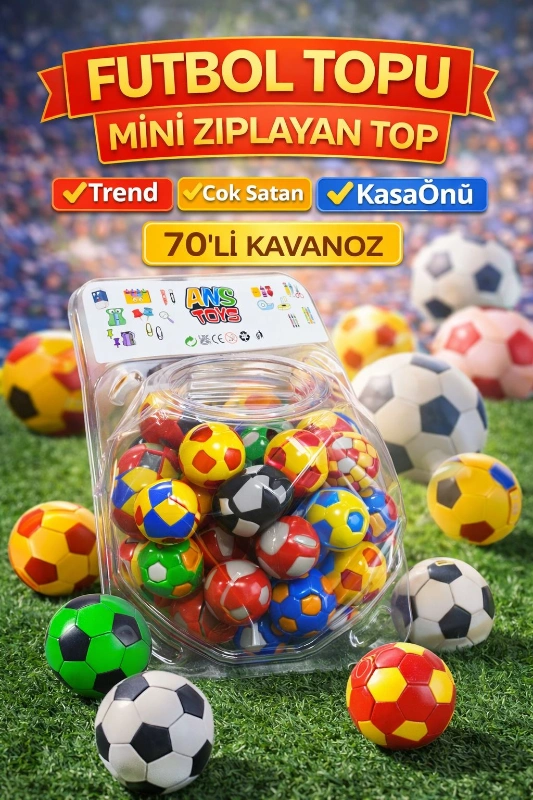 FUTBOL TOPU MİNİ ZIPZIP TOP / 70Lİ KAVANOZ
